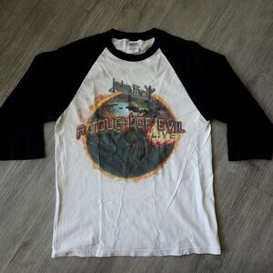Judas Priest T Shirt Mens Small Touch Of Evil Live Band Heavy Metal Raglan Death